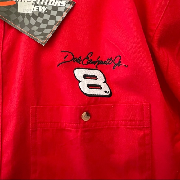 DALE EARNHARDT JR #8 Red Button Down Shirt NASCAR RACING SHIRT XL New Old Stock - Picture 7 of 8